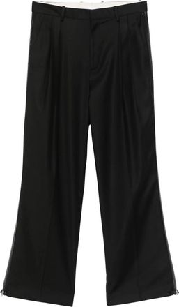 Helmut Lang Zwarte Dubbele Plooi Broek - Heren - Wijde Broeken - Zwart - W32 - Broeken