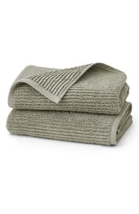 Boll & Branch Turkish Rib Set of 2 Hand Towels in Sageleaf at Nordstrom