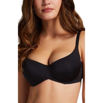 Hunkem&ouml;ller Smooth Padded Underwired Bra in Caviar at Nordstrom, Size 40Ddd