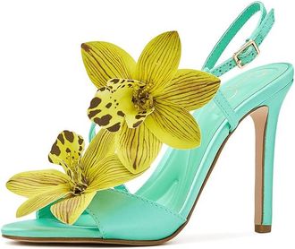 Jessica Simpson Jylia 3D Floral High Heel Sandals Womens Sandals Summer Seafoam : 7.5 M, Synthetic