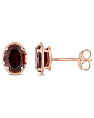 Rina Limor Mini Bezel 14K Rose Gold 1.90 Ct. Tw. Garnet Studs