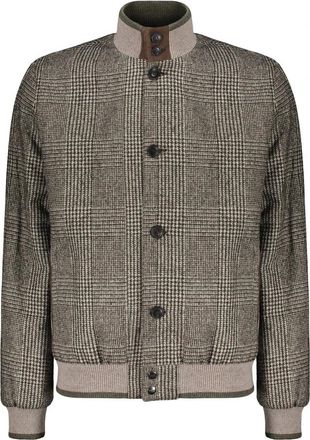Fedeli Wool Blend Bomber - Heren - Zomerjassen - Bruin - L - Wol - Jassen