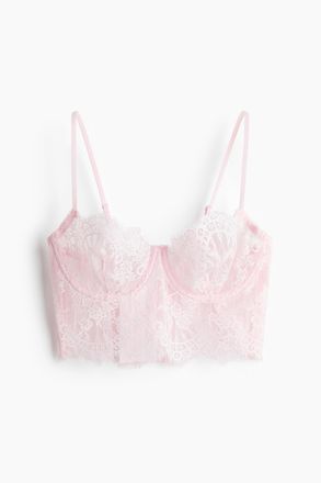 H&M Spitzenbustier - Hellrosa