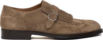 Doucal's Fringed Tongue Brogue Leather Slip-On Shoes