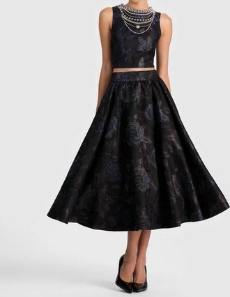 Alice & Olivia Nilda Midi Skirt In Black