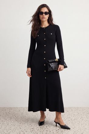 Trendyol Modest Dames Zwart Effen Maxi Lang Casual A-lijn Modest Jurken