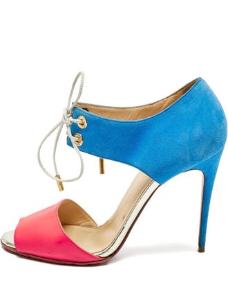 Christian Louboutin lace-up sandals - women - Calf Leather/Calf Leather/Calf Leather - 39.5 - Blue