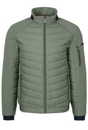 Bugatti Blouson BUGATTI, Herren, Gr. 48, gr&uuml;n (moos), 100% Polyester, unifarben, regular fit, B&uuml;ndchen, Jacken Blouson, im Materialmix