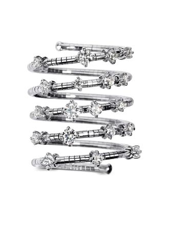 Mattia Cielo 18k white gold Row Spiral diamond ring - Argento