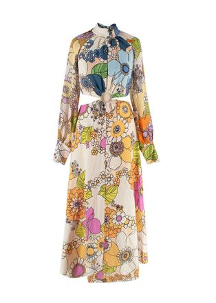 Alemais Floral Linen Cut Out Dress Size XS