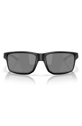 Oakley Gibston XL 62mm Rectangular Prizm Wrap Sunglasses in Matte Black at Nordstrom