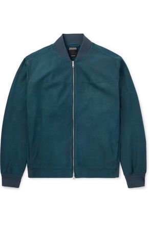 AM051　Ermenegildo Zegna　リバーシブルボンバージャケット Zegna - Dark Blue Nubuck Reversible Jacket | Mitchell Stores