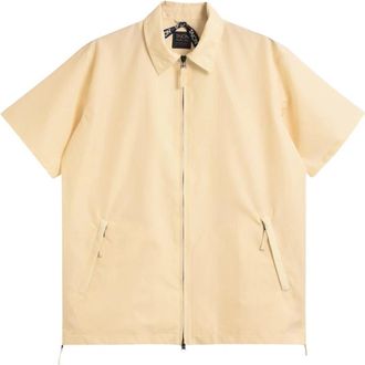 TAION Camicia Military W-Zip - Heren - Korte mouwen Overhemden - Beige - M - Overhemden