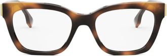 Fendi First Havana Ovale Optisch Montuur - Dames - Brillen - Veelkleurig - 52 MM - Accessoires