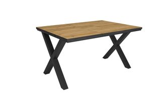 Skraut Home Mesa comedor efecto madera roble y negro 140x90x74cm