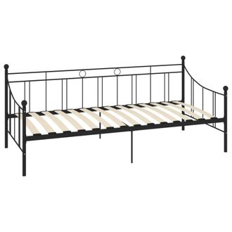 Berkfield Home Practical Daybed Frame Black Metal 90x200 cm