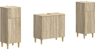 vidaXL Juego De Gabinete De Ba&ntilde;o De 2 Piezas Delft Roble Sonoma Vidaxl