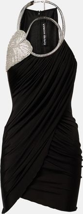 DAVID KOMA Draped embellished minidress