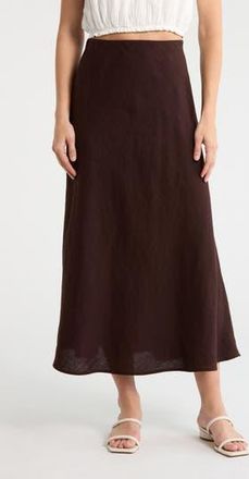 Madewell Linen Maxi Slip Skirt in Cocoa at Nordstrom Rack, Size 10