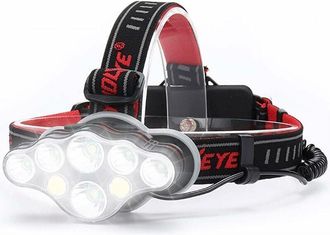 OEM Linterna Frontal Recargable Potente, 18000 L&uacute;menes, 8 Modos, Linterna Frontal Led, Potente Luz Manos Libres Para Acampar, Correr, Ipx5, Lectura Infant