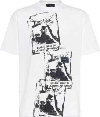 John Richmond T-shirt met grafische print - Heren - T-shirts - Wit - M - Katoen - Tops