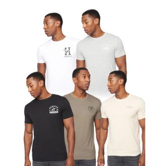 Henleys Mens Bayard T-Shirt (Pack of 5) (Multicoloured) - Multicolour Cotton - Size X-Large
