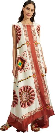 La DoubleJ Napoli Tiles Mouwloze Jurk - Dames - Maxi kleedjes - Veelkleurig - L - Kleedjes