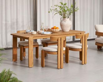 Castlery Eden Outdoor Dining Table, 63, Mahogany Wood, Brown, Durable