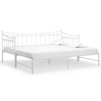 Berkfield Home Pull-out Sofa Bed Frame White Metal 90x200 cm