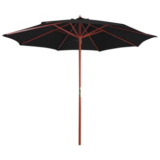 vidaXL Sombrilla De Jard&iacute;n Con Palo De Madera Negro 300x258 Cm Vidaxl