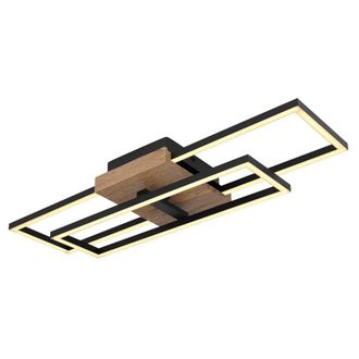 Netlighting Kendra 60x15cm Semi Flush Ceiling Light Matt Black 2x LED 3000K | Size: 60x15 cm