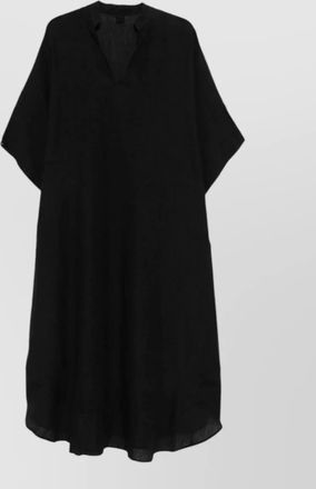 120% Lino linen v-neck kaftan dress