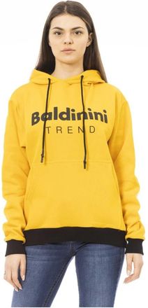 Baldinini Hoodie - Lange Mouwen - Voorzak met Logo - Dames - Hoodies - Geel - S - Hoodies & sweatvesten