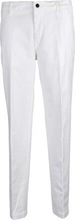 Eleventy White Stretch Cotton Slim-Fit Trousers