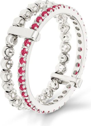 Officina Bernardi 18kt white gold Moon Eden ruby ring - women - 18kt White Gold/Ruby - 12 - Silver