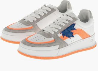 Dsquared2 Low Leather Sneakers CANADIAN with Suede Trims size 45