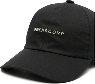 Rick Owens Mens Baseball Cap Black Cotton Outer: Hat