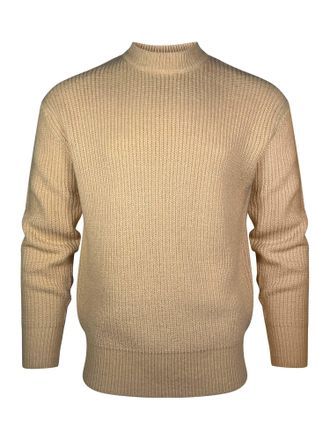 Siksilk Strickpullover SIKSILK Siksilk Pullover Knitted Sweater, Herren, Gr. M, beige, Obermaterial: 73% Polyacryl PAN. 27% Polyester PES., Pullover Strickpul