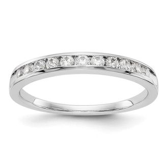 Diamond2Deal 14K White Gold 11-Stone 1/3 Ct Round Diamond Channel Band Ring