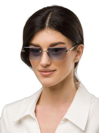 Just Cavalli SJC110 Metal Rectangle Sunglasses - Rose gold