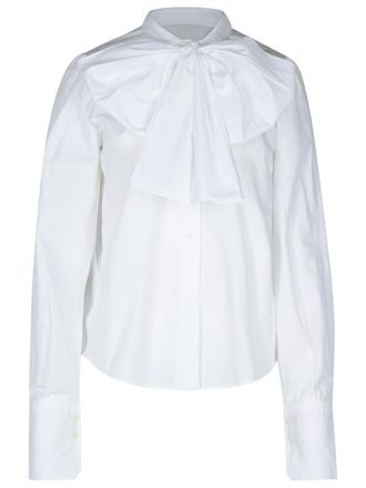 Patou ascot witte katoenen blouse