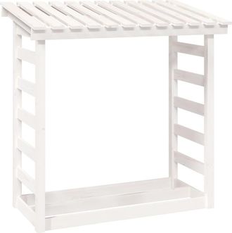vidaXL Le&ntilde;ero De Madera Maciza De Pino Blanco 108x64,5x110 Cm Vidaxl