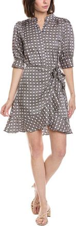 CeCe by Cynthia Steffe Open Collar Ruffle Wrap Dress