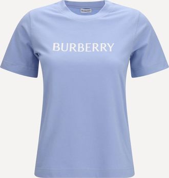 Burberry T-shirt in cotone con logo ricamato Woman L