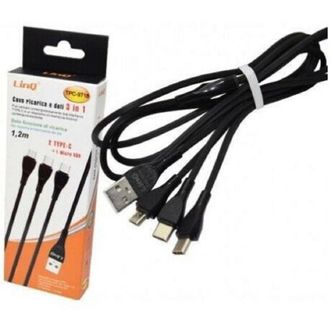 Trade Shop Trade Shop - Datos 3 En 1 Micro Usb + 2 Type-c Tipo C Linq Tpc-9718