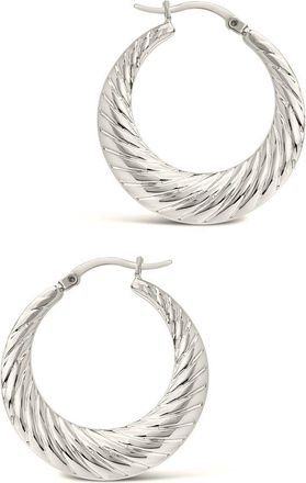 Sterling Forever Delia Hoop Earrings in Silver at Nordstrom Rack