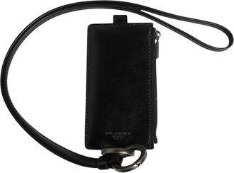Dolce & Gabbana Lanyard Kaarthouder Portemonnee - Heren - Tassen - Zwart - Maat: ONE Size Leer