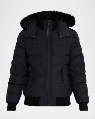 Moose Knuckles Men & apos;s Onyx Scotchtown Shearling-Trim Bomber Jacket