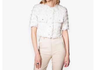 Astrid Ledee Tweed Jacket In Cream