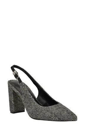 Tommy Hilfiger Azalee Block Heel Slingback Pump in Black/White at Nordstrom, Size 8